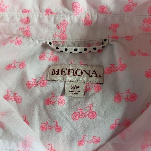 Merona Pink Bicycle Blouse Size Small - Picture 5 of 5